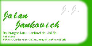 jolan jankovich business card